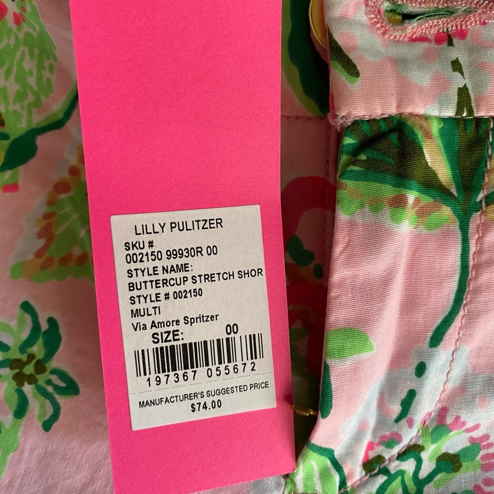 Lilly Pulitzer NWT Size 00 Buttercup Stretch Shorts in Via Amore Spritzer - Picture 3 of 5